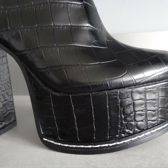 Platform Leather Ankle Boots us8/eur39 - Picture 10 of 16